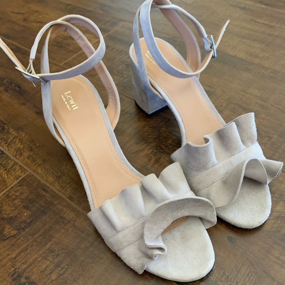 Lewit Suede Sandals Grey / Gray Heels
